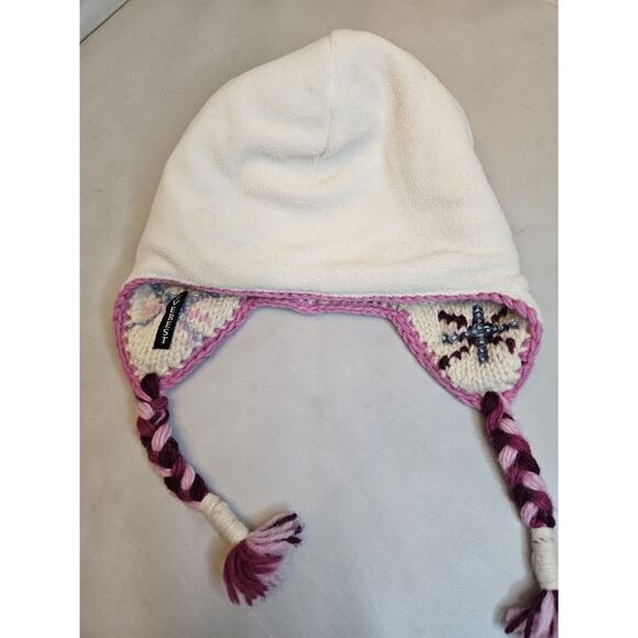 Everest Designs Wool Girls Hat Lined Tassel Cap Made in Nepal Ski Cap Snowflakes - Picture 15 of 16